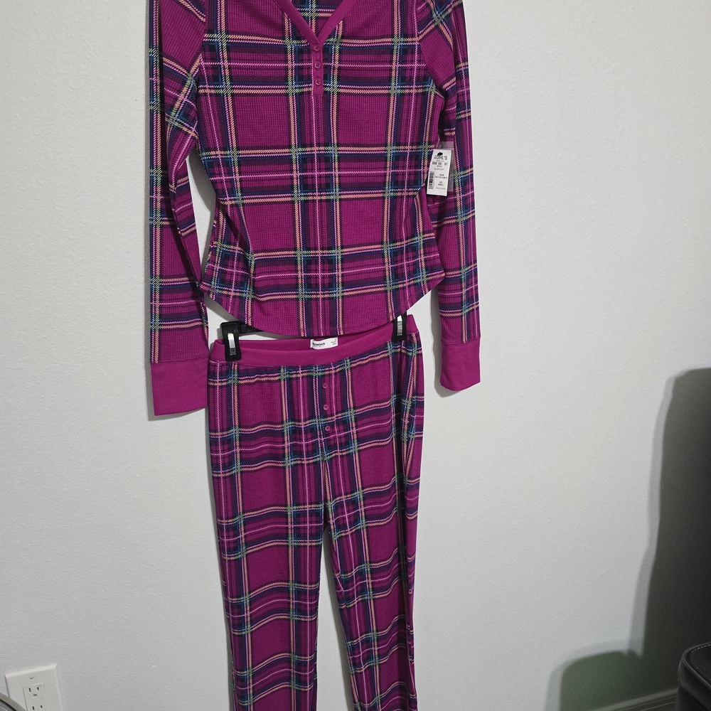 Sonoma Kids Pajama Set - Purple and Green Plaid